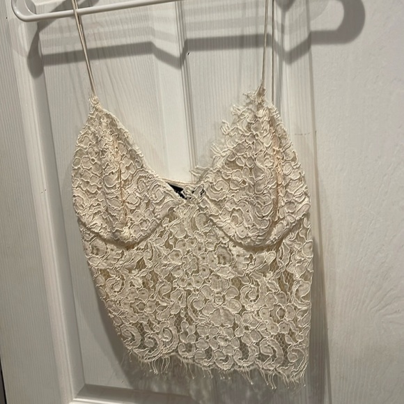 Zara Tops - Off White Lace Tank